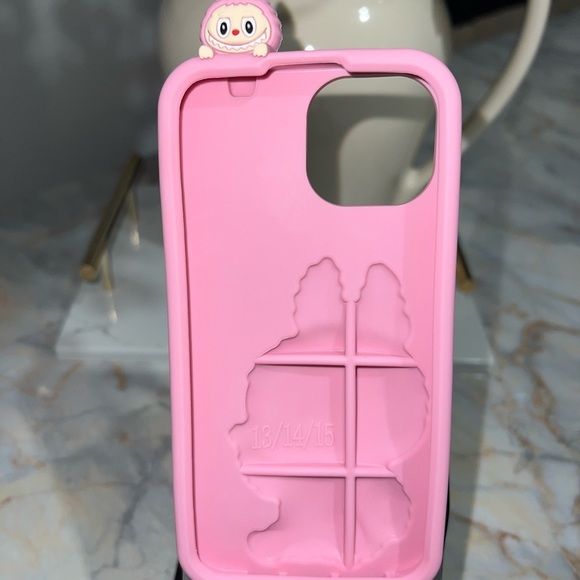 Cute Brown or Pink Labubu Bunny Phone Case fits iPhone Pro 16 & Pro 13-14-15 $25 - Picture 3 of 3